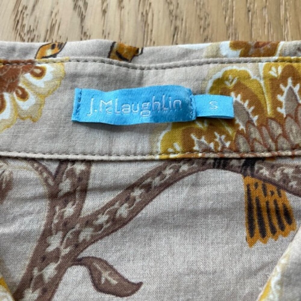 NWOT J McLaughlin Tigre Blosson Cotton Button Down Size Small - Picture 4 of 7